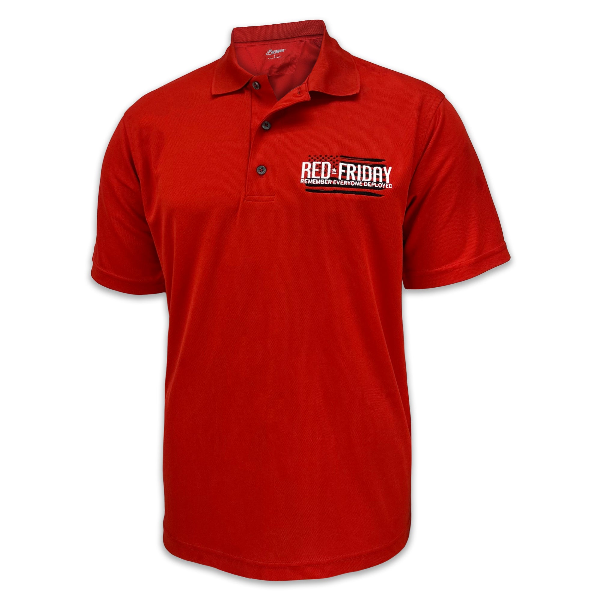 RED Friday Embroidered Performance Polo (Red)