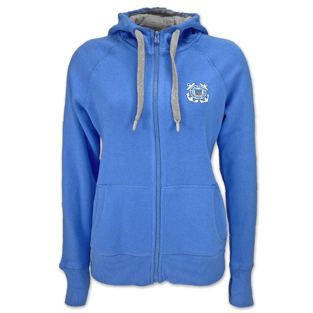 Coast Guard Ladies Victory Full Zip Hood (Columbia Blue)