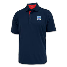 Load image into Gallery viewer, Coast Guard Era Color Placket Polo (Navy/Red)