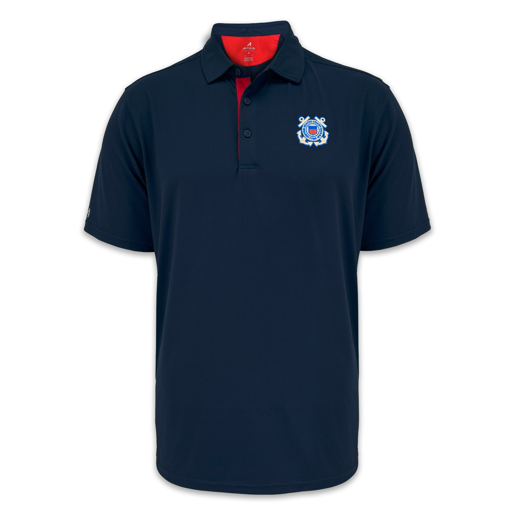 Coast Guard Era Color Placket Polo (Navy/Red)