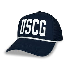 Load image into Gallery viewer, USCG Roadie Trucker Hat (Navy)