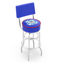 Load image into Gallery viewer, Coast Guard Seal Stool with Back (Chrome Finish)*