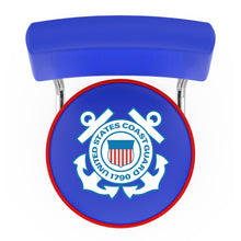 Load image into Gallery viewer, Coast Guard Seal Stool with Back (Chrome Finish)*