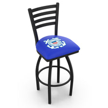 Load image into Gallery viewer, Coast Guard Seal Swivel Bar Stool with Ladder Back