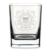 Load image into Gallery viewer, US Coast Guard Square 11.75oz Double Old Fashion Glass