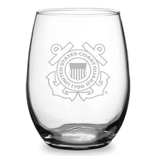 Load image into Gallery viewer, US Coast Guard 21oz Stemless Wine Glass