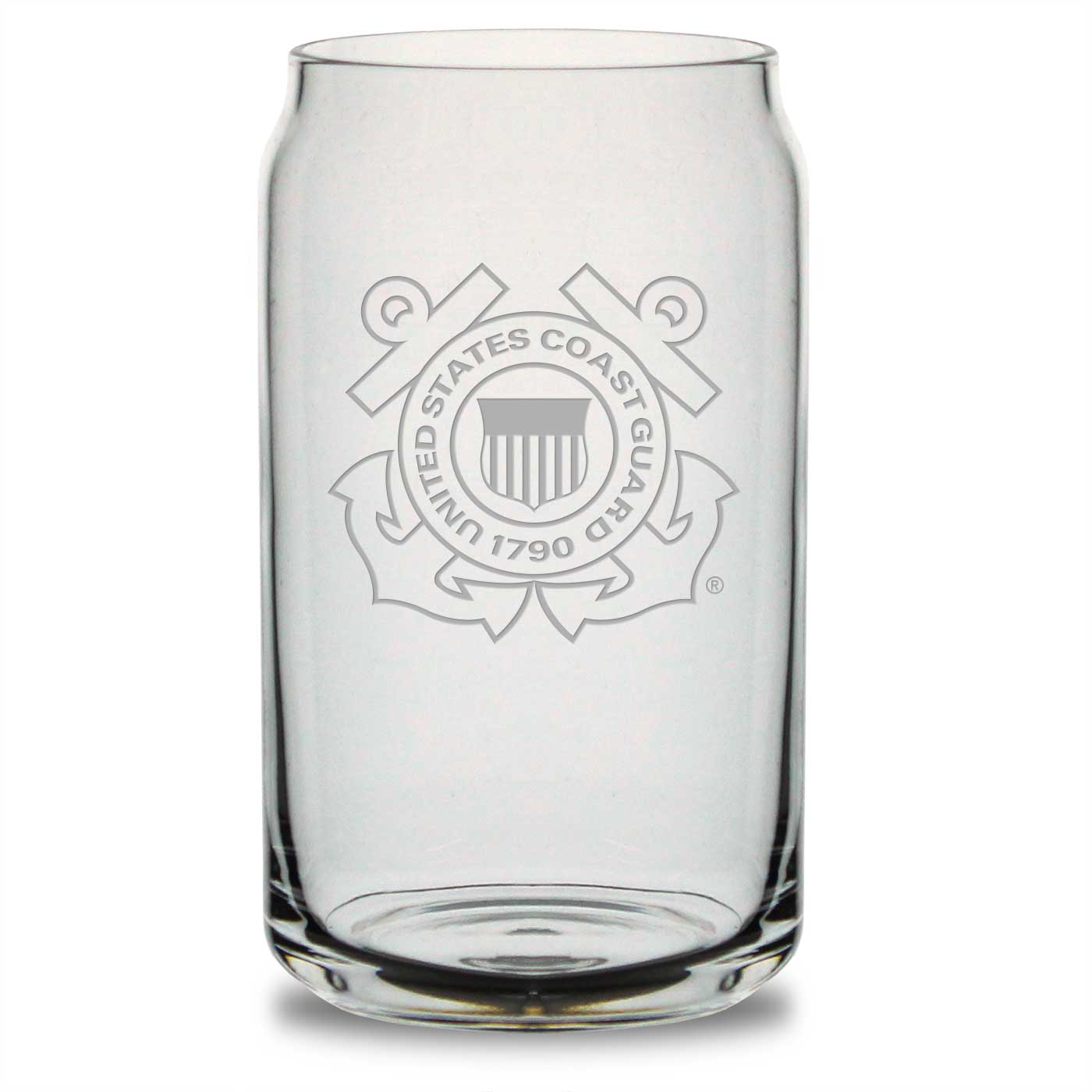 US Coast Guard 16oz Beer Can Glass