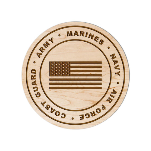 U.S. Armed Services With Flag Coaster