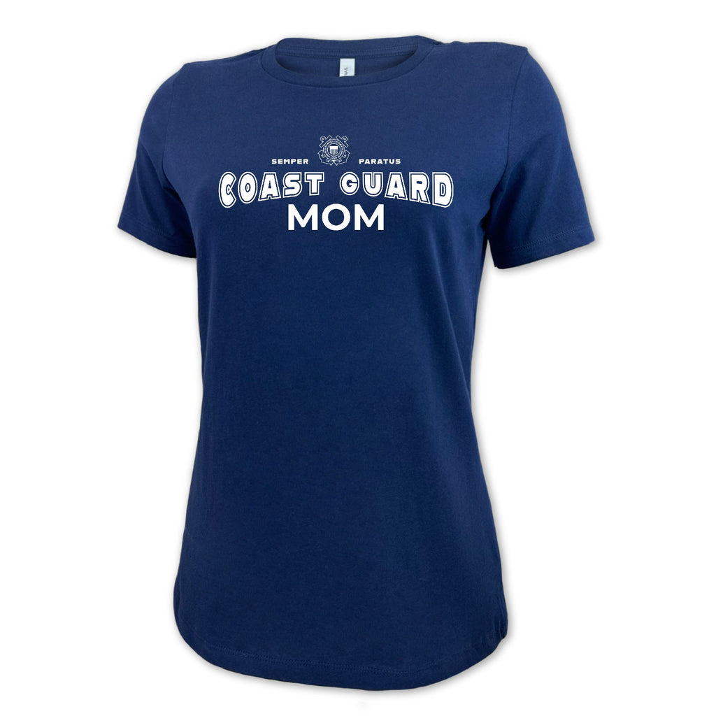 Coast Guard Mom Ladies T-Shirt (Navy)