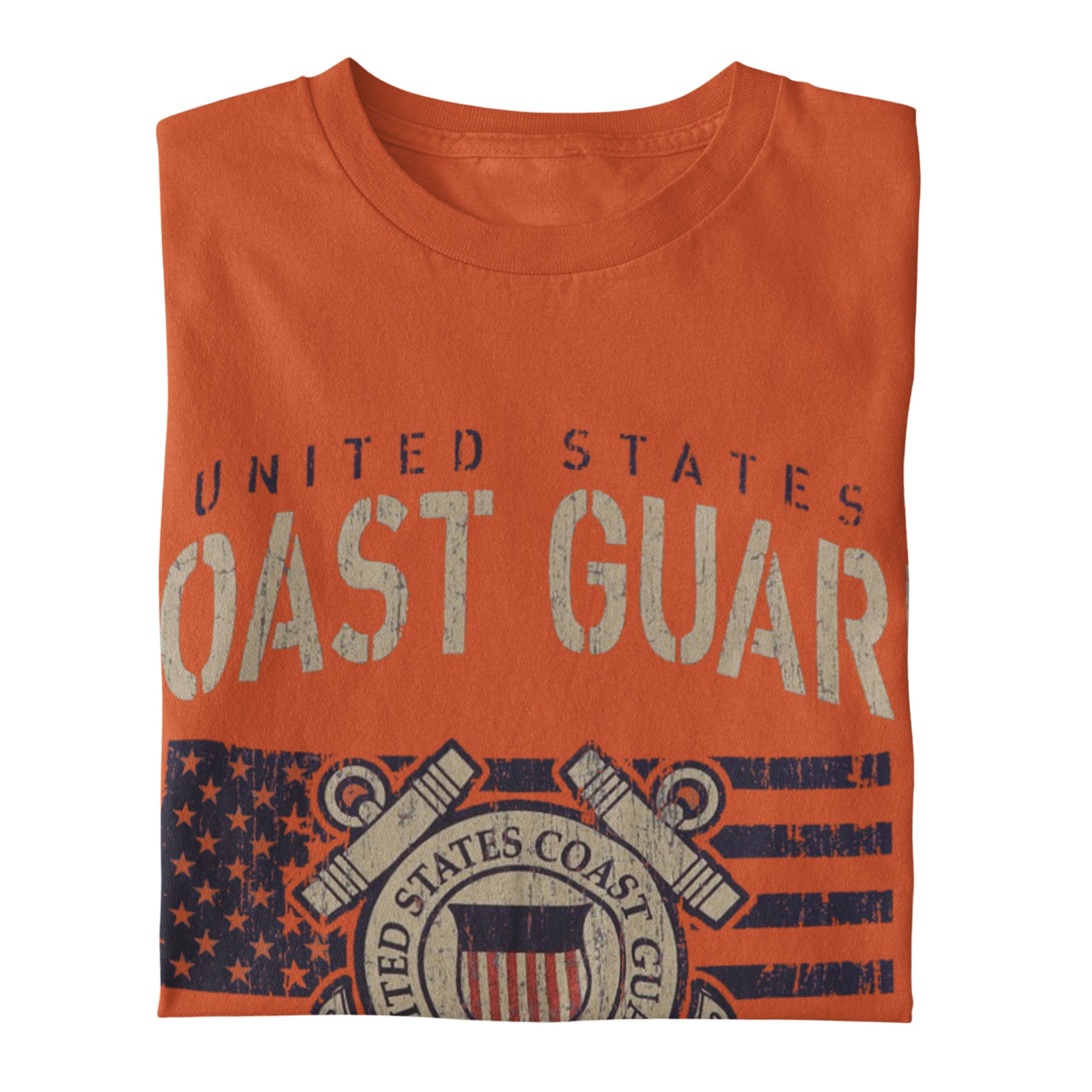 Coast Guard Vintage Stencil T-Shirt (Orange)