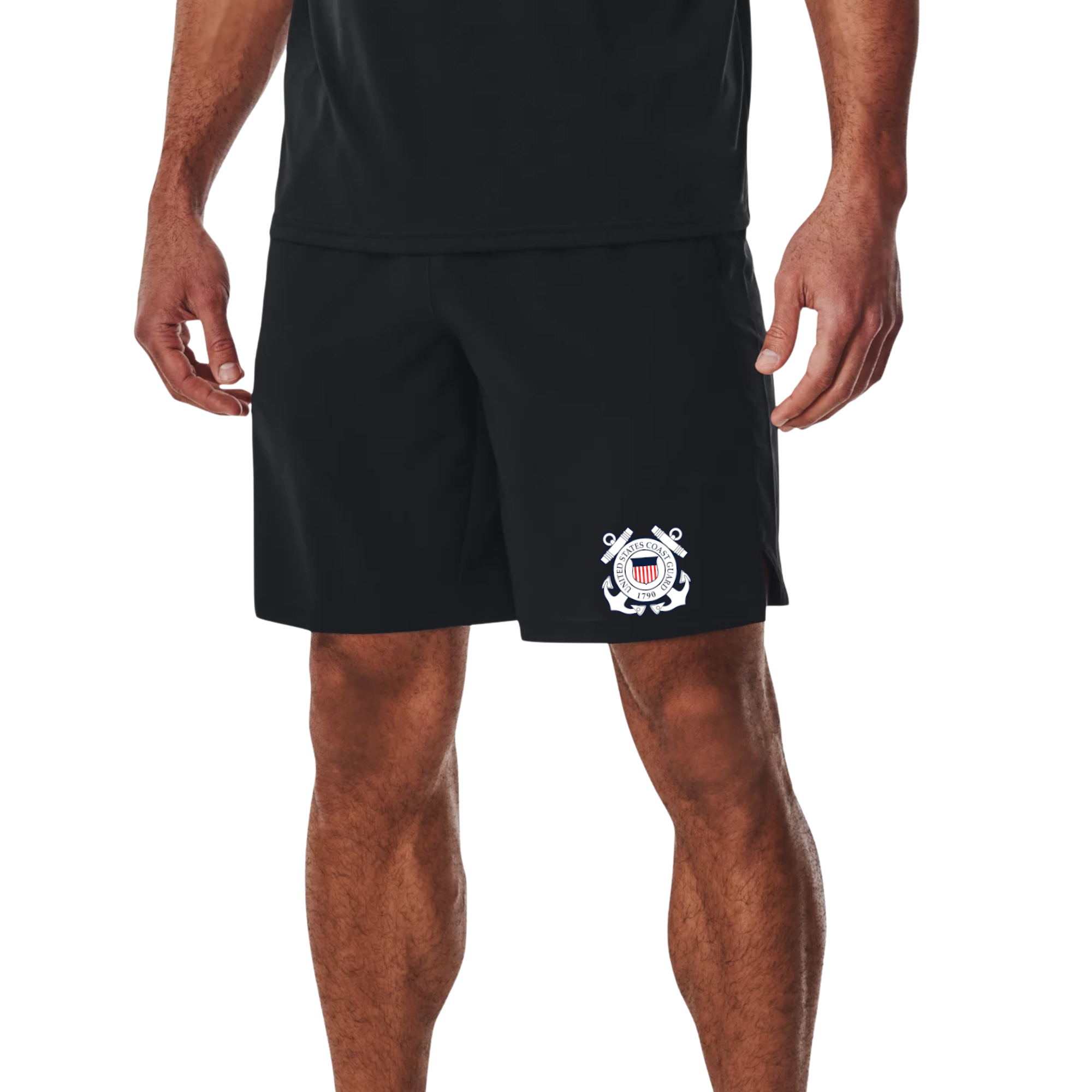 Coast Guard Seal Under Armour Academy Shorts (Black)