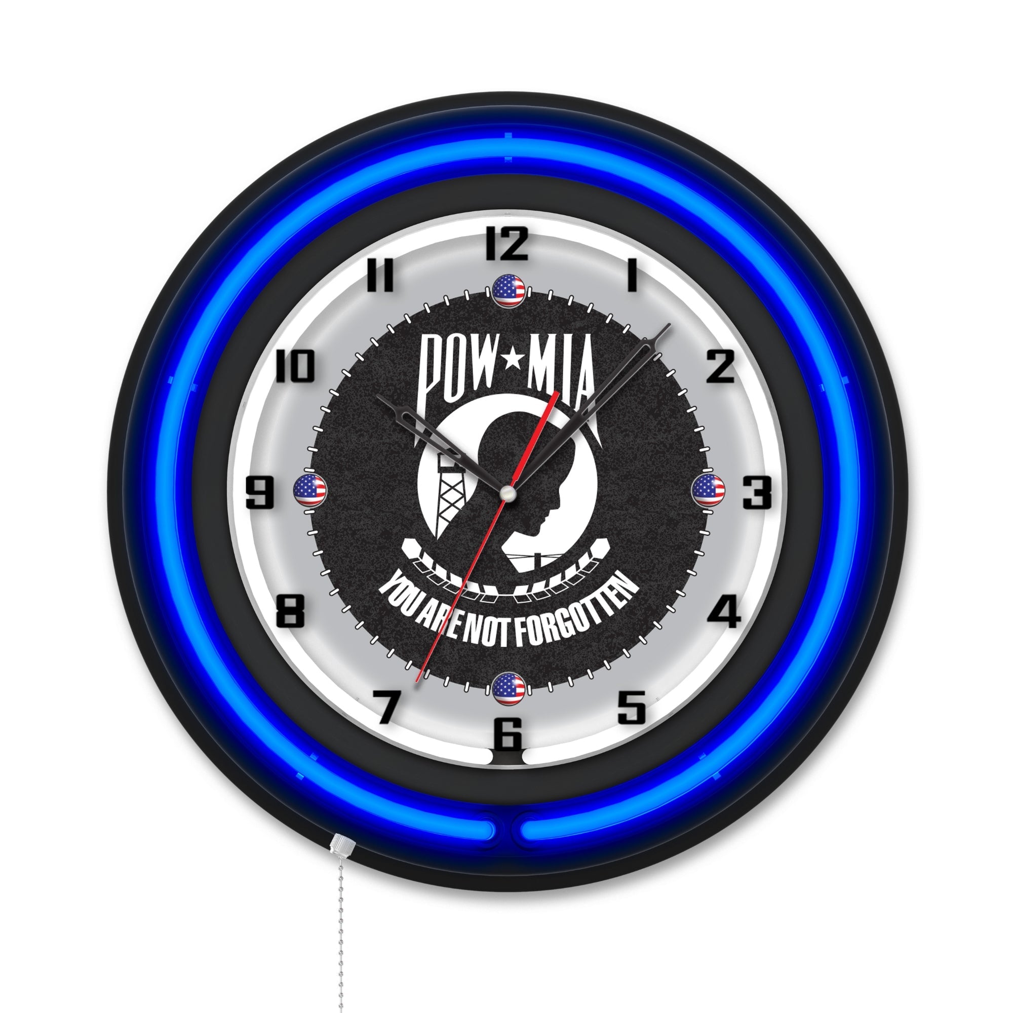 POW/MIA Double Neon Wall Clock*