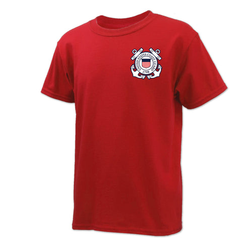 Coast Guard Seal Youth Left Chest T-Shirt