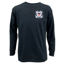 Load image into Gallery viewer, Coast Guard Seal Youth Left Chest Long Sleeve T-Shirt