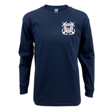 Load image into Gallery viewer, Coast Guard Seal Youth Left Chest Long Sleeve T-Shirt