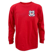 Load image into Gallery viewer, Coast Guard Seal Youth Left Chest Long Sleeve T-Shirt