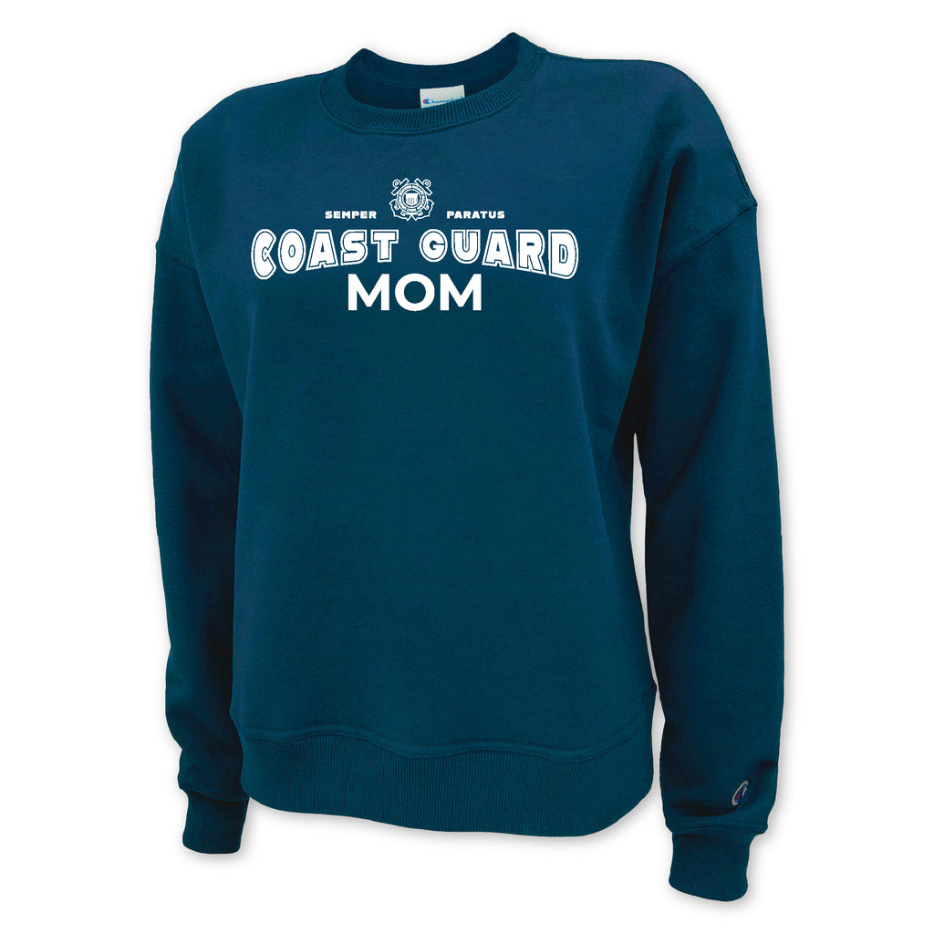 Coast Guard Mom Ladies Crewneck (Navy)