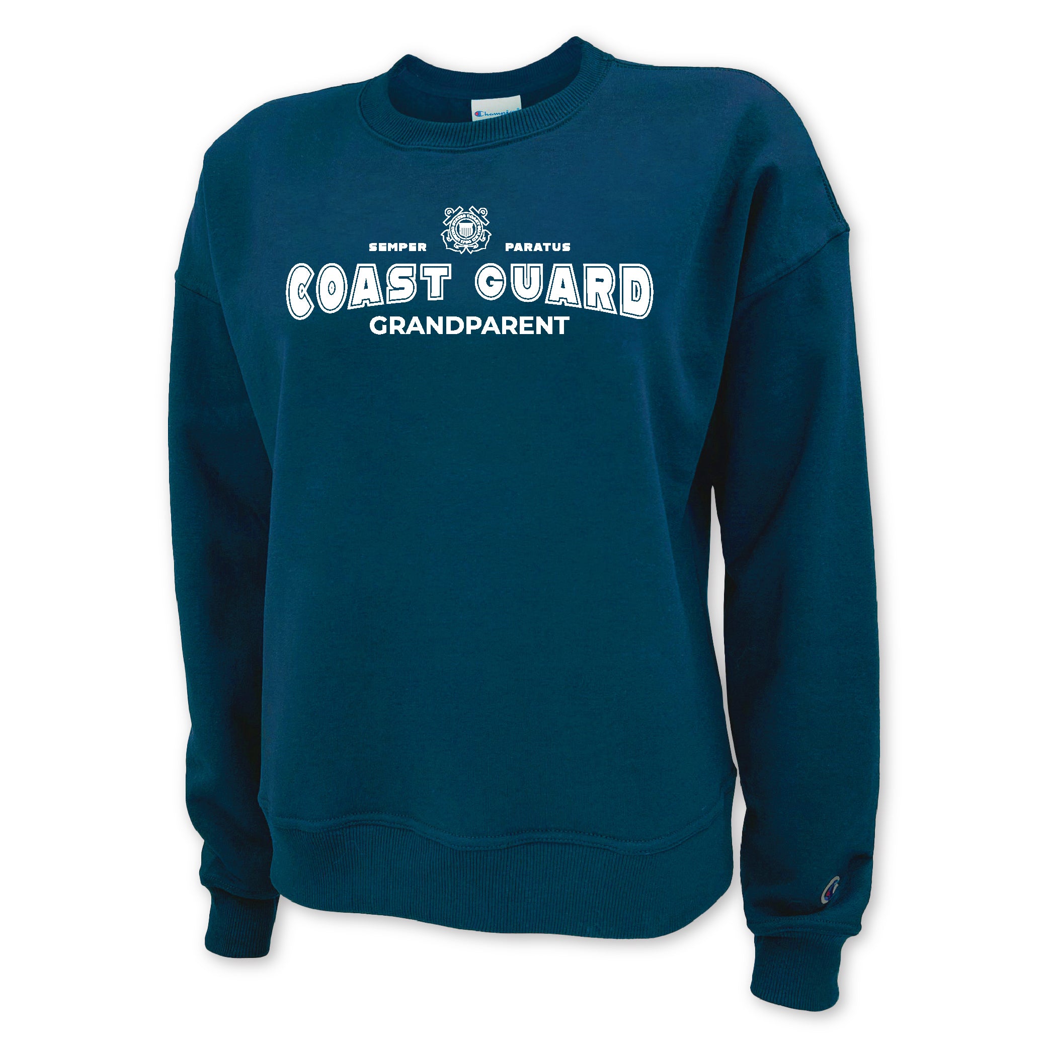 Coast Guard Champion Grandparent Ladies Crewneck (Navy)