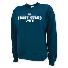 Load image into Gallery viewer, Coast Guard Wife Ladies Crewneck (Navy)