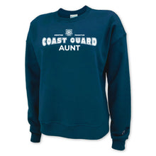 Load image into Gallery viewer, Coast Guard Aunt Ladies Crewneck (Navy)