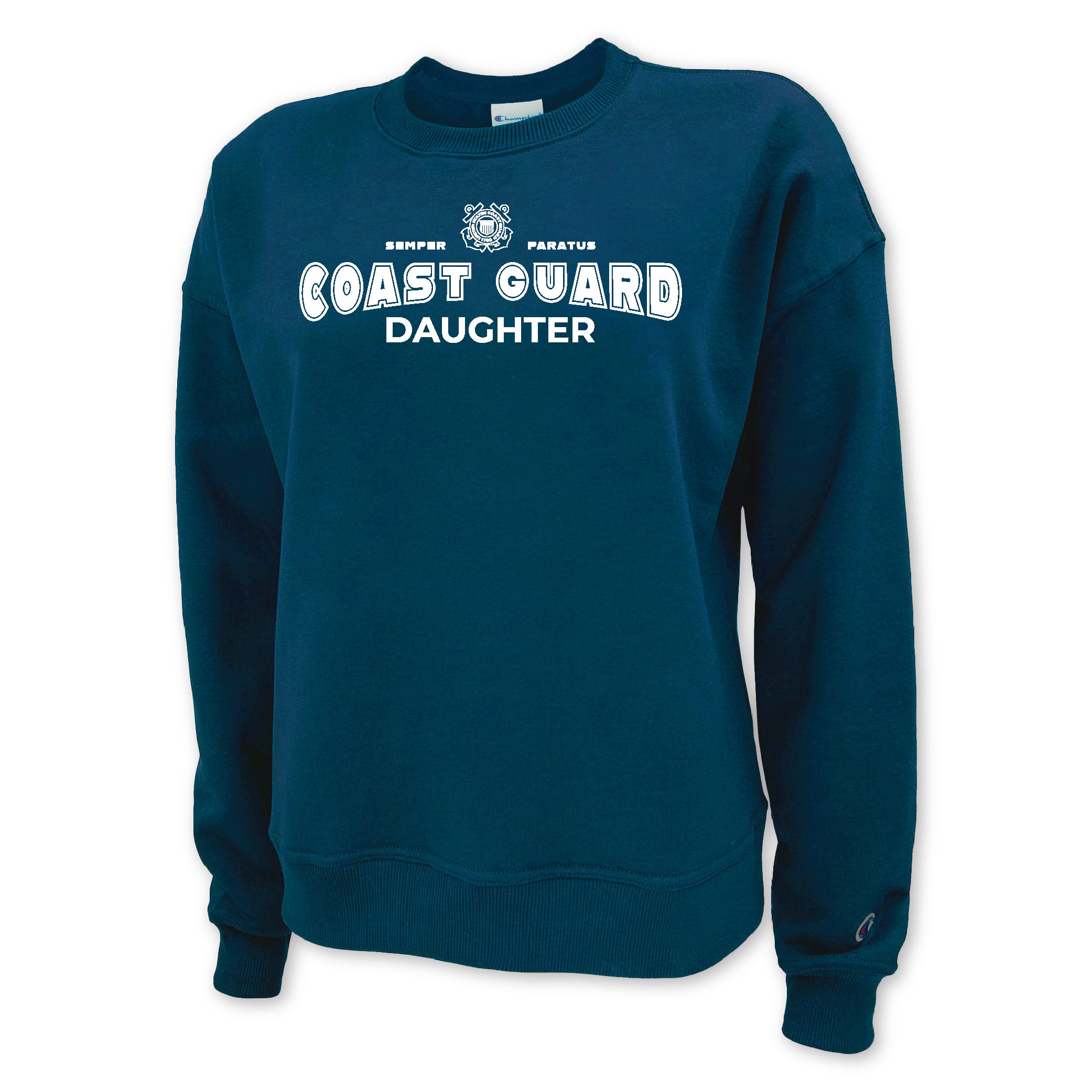 Coast Guard Daughter Ladies Crewneck (Navy)