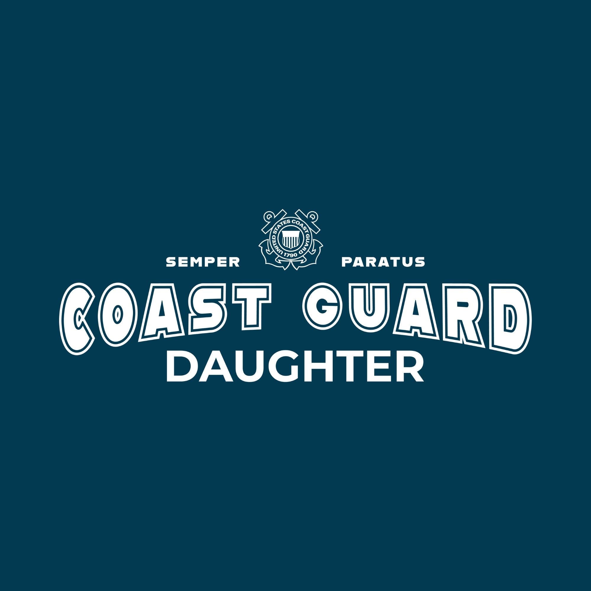 Coast Guard Daughter Ladies Crewneck (Navy)