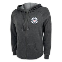 Load image into Gallery viewer, Coast Guard Seal Ladies Full Zip Hood (4 colors available)