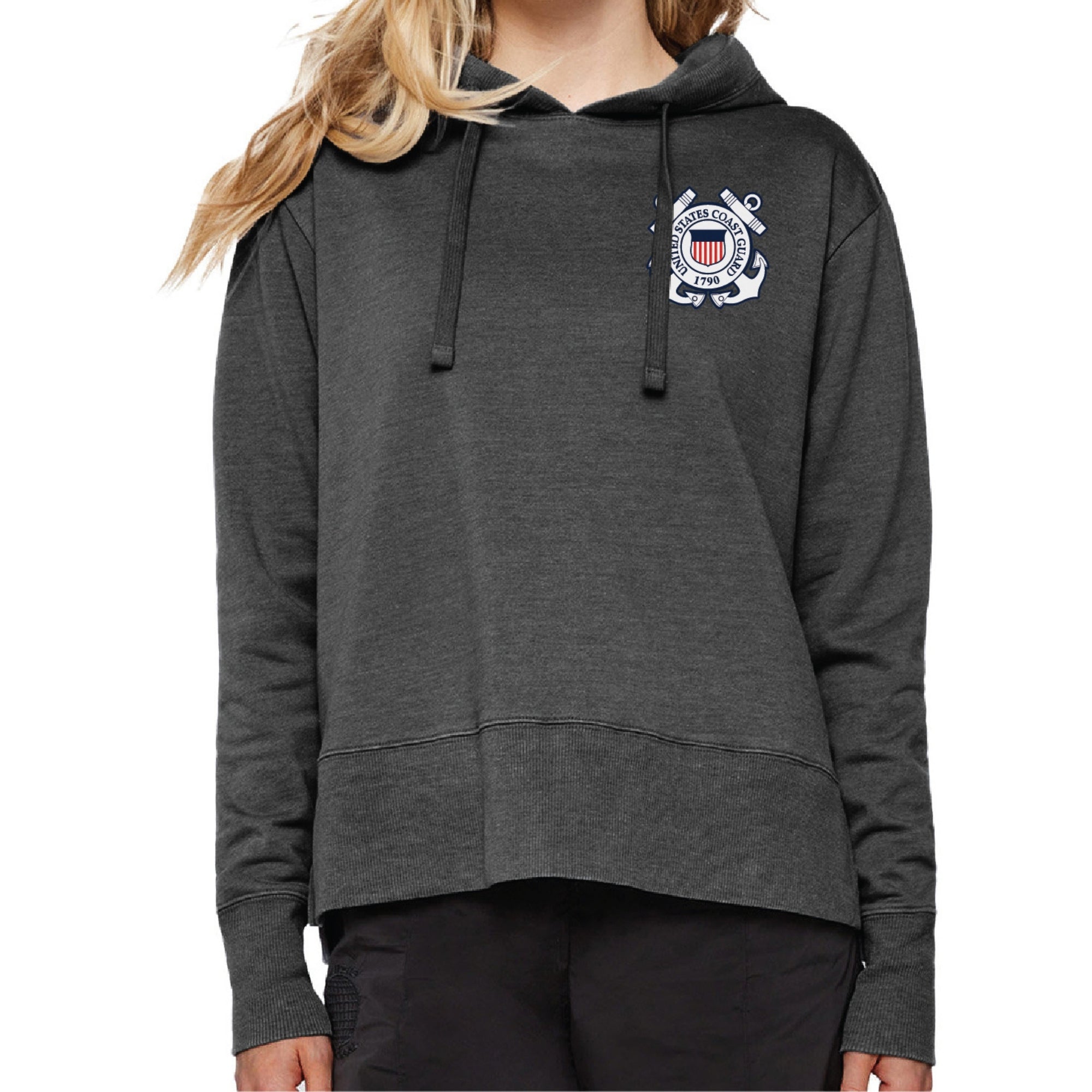 Coast Guard Seal Left Chest Ladies Hood