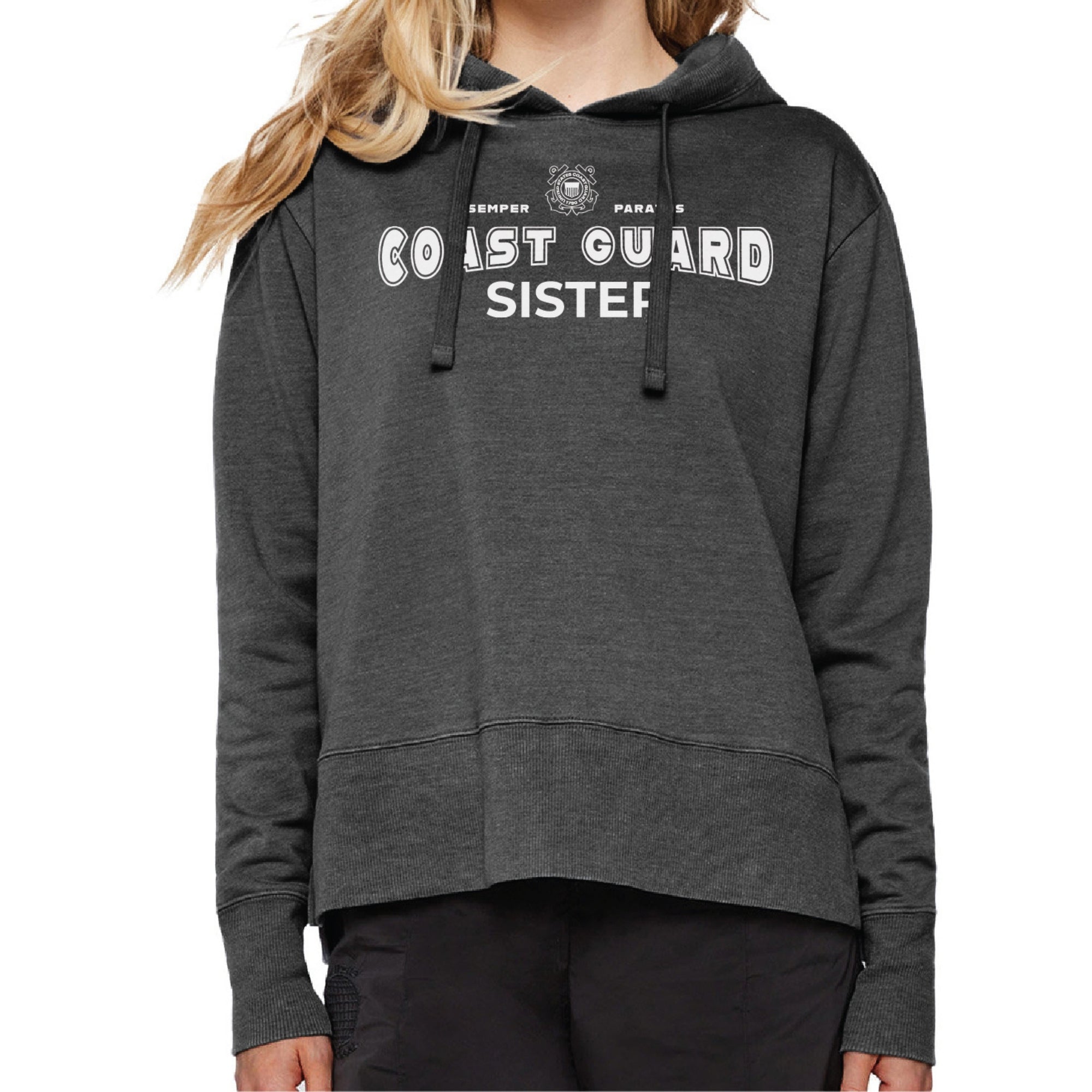 Coast Guard Sister Ladies Hood (Washed Black)