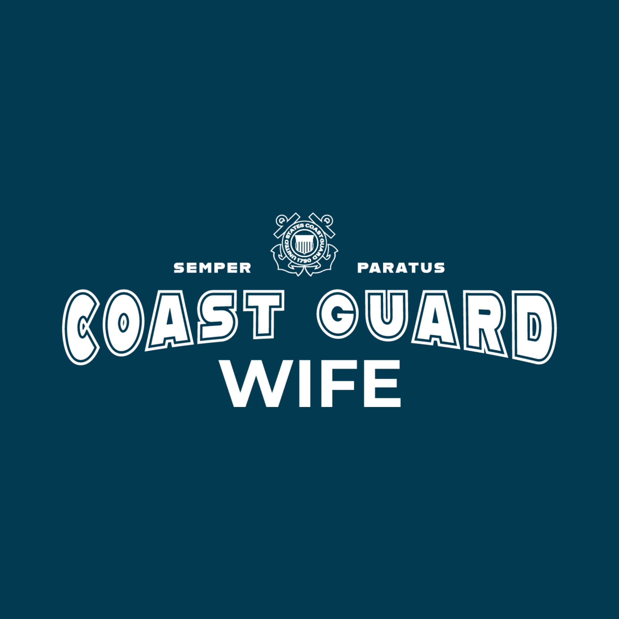 Coast Guard Wife Ladies Crewneck (Navy)