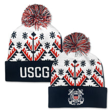 Load image into Gallery viewer, Coast Guard Knit Pom Beanie