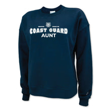 Load image into Gallery viewer, Coast Guard Aunt Ladies Crewneck (Navy)