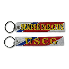 Load image into Gallery viewer, USCG Semper Paratus Double Sided Embroidered Key Chain