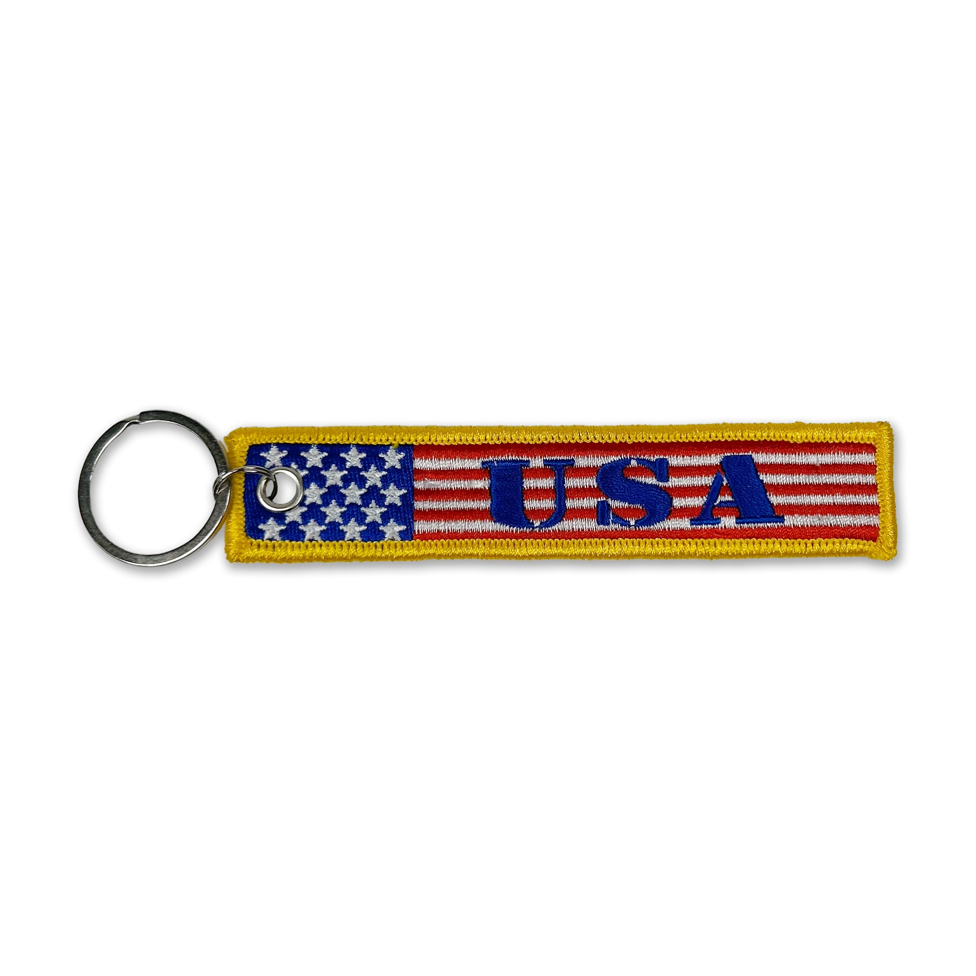 USA Double Sided Embroidered Key Chain