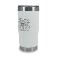 Load image into Gallery viewer, Coast Guard Seal Stainless Steel Laser Etched 20oz Tumbler (White)