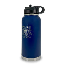 Load image into Gallery viewer, Coast Guard Seal Stainless Steel Laser Etched 32oz Water Bottle (Navy)