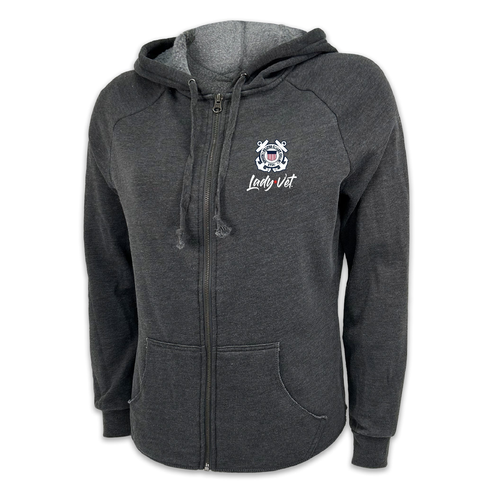 Coast Guard Lady Vet Ladies Full Zip Hood (4 colors available)