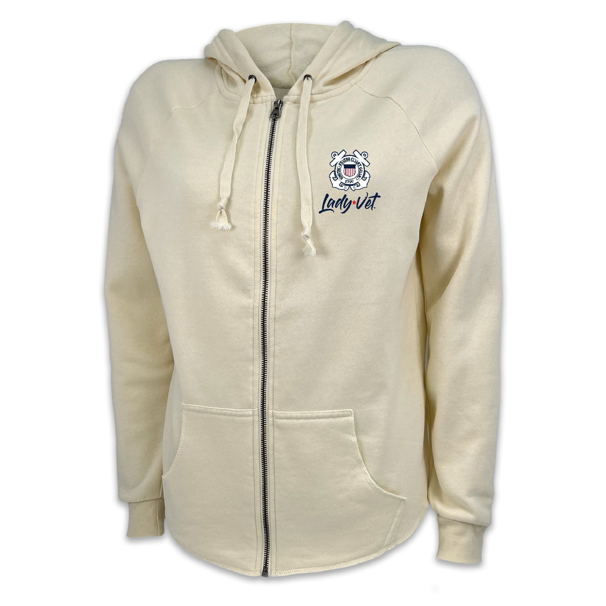 Coast Guard Lady Vet Ladies Full Zip Hood (4 colors available)