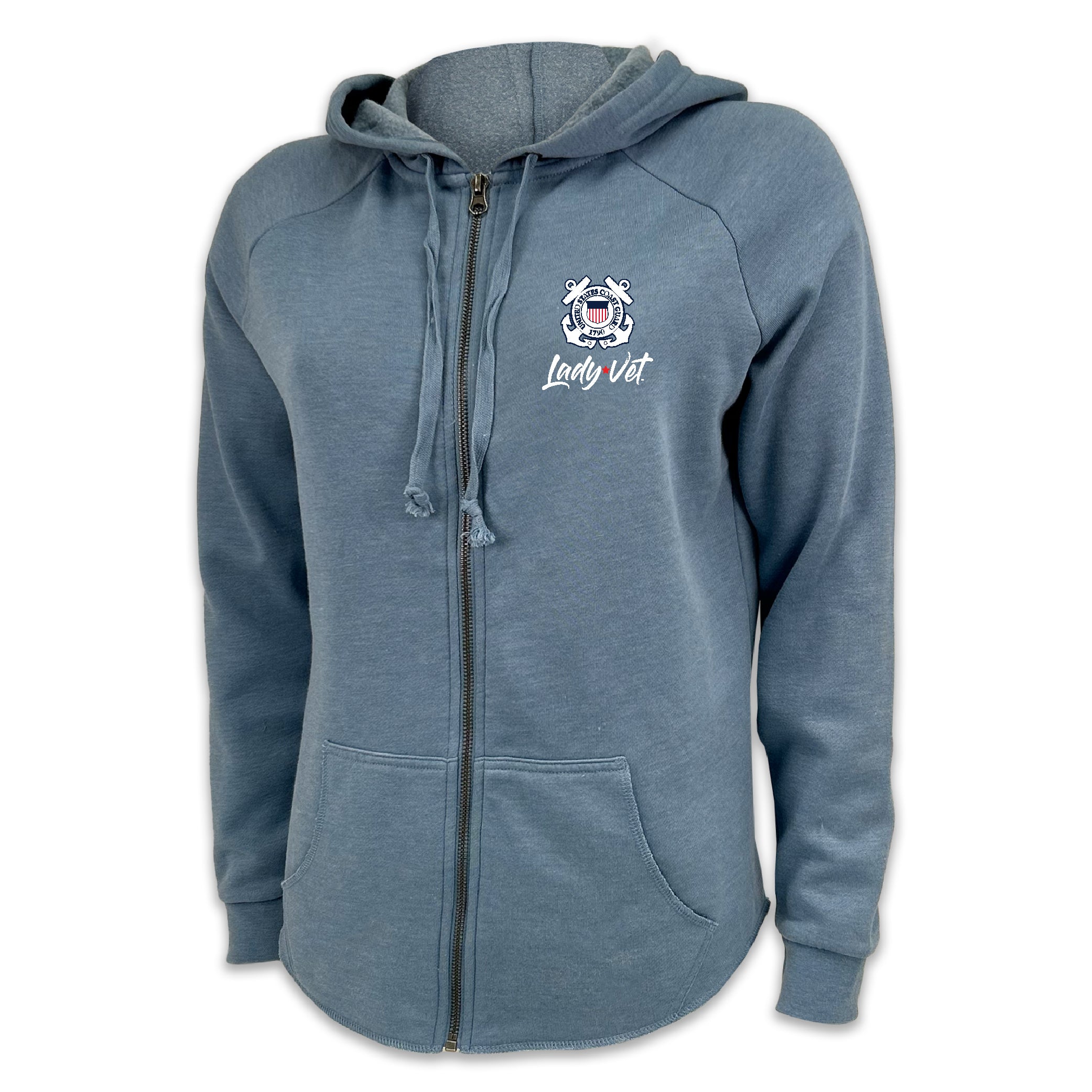 Coast Guard Lady Vet Ladies Full Zip Hood (4 colors available)