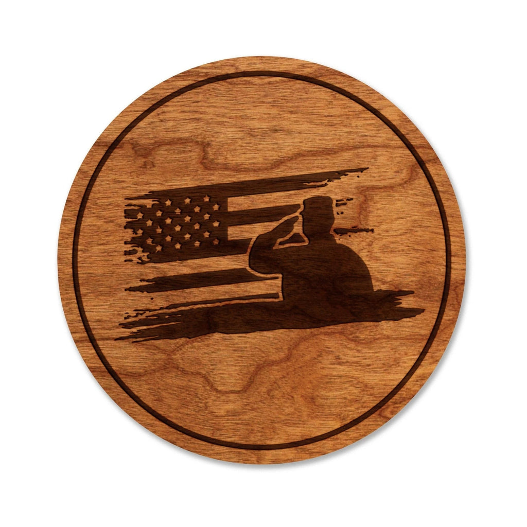 Military Salute With Flag Coaster