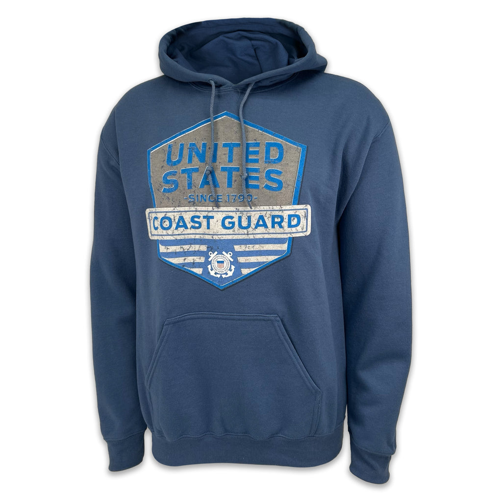 Coast Guard Distressed Hexagon Shield Hood (Indigo)