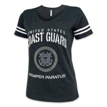 Load image into Gallery viewer, United States Coast Guard Ladies Stencil T-Shirt (Smoke)