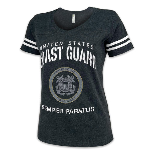 United States Coast Guard Ladies Stencil T-Shirt (Smoke)