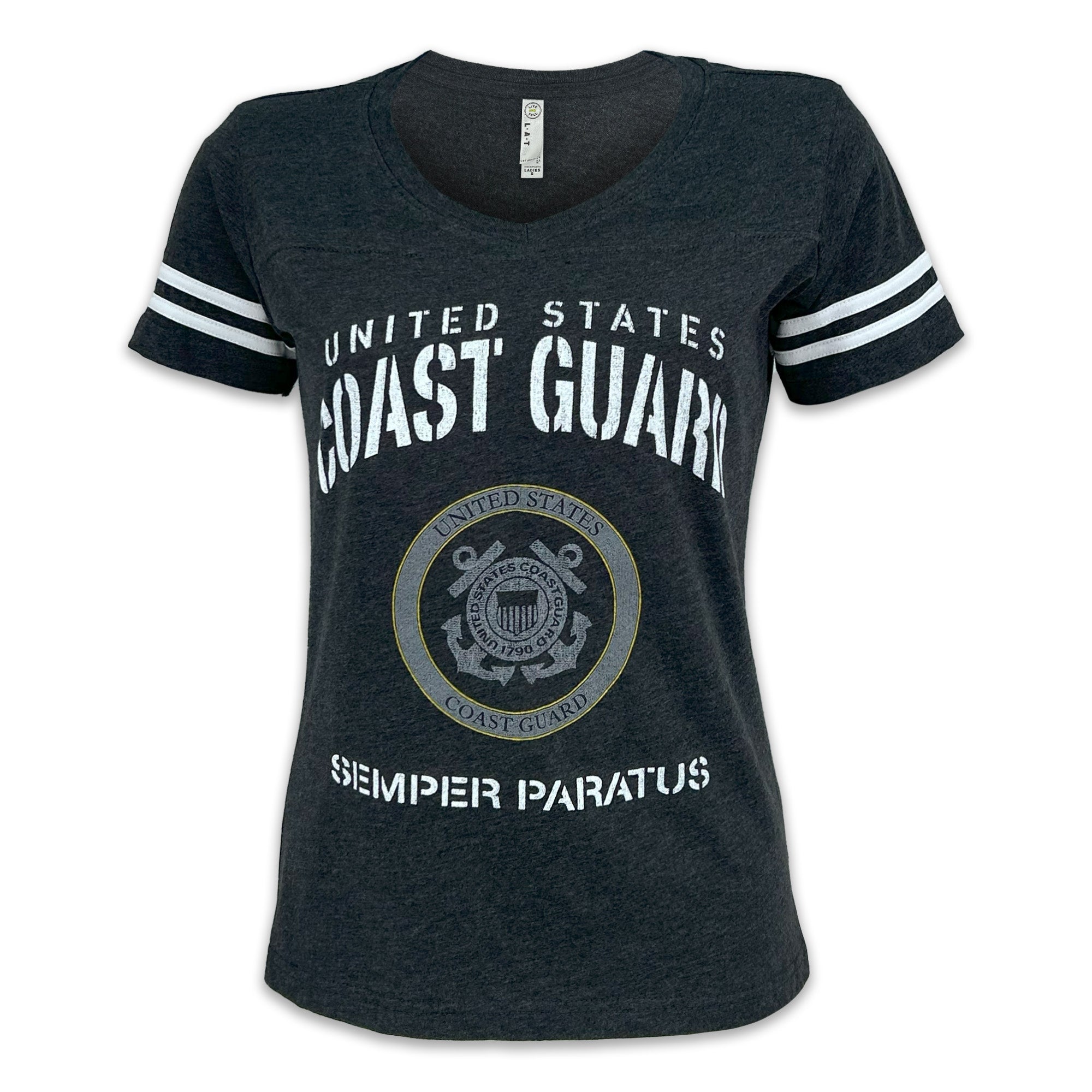 United States Coast Guard Ladies Stencil T-Shirt (Smoke)