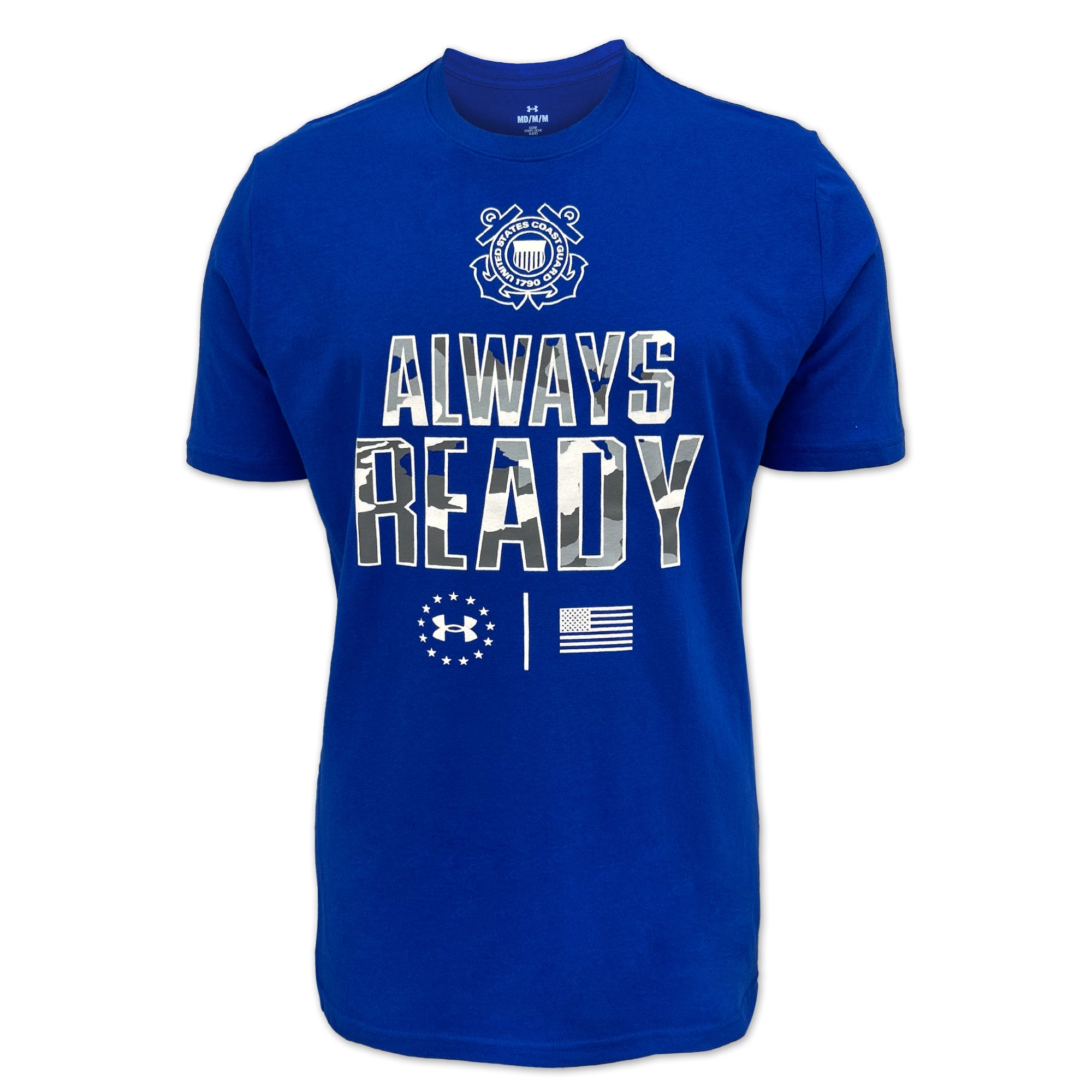 Coast Guard Under Armour Always Ready Camo Cotton T-Shirt (Royal)