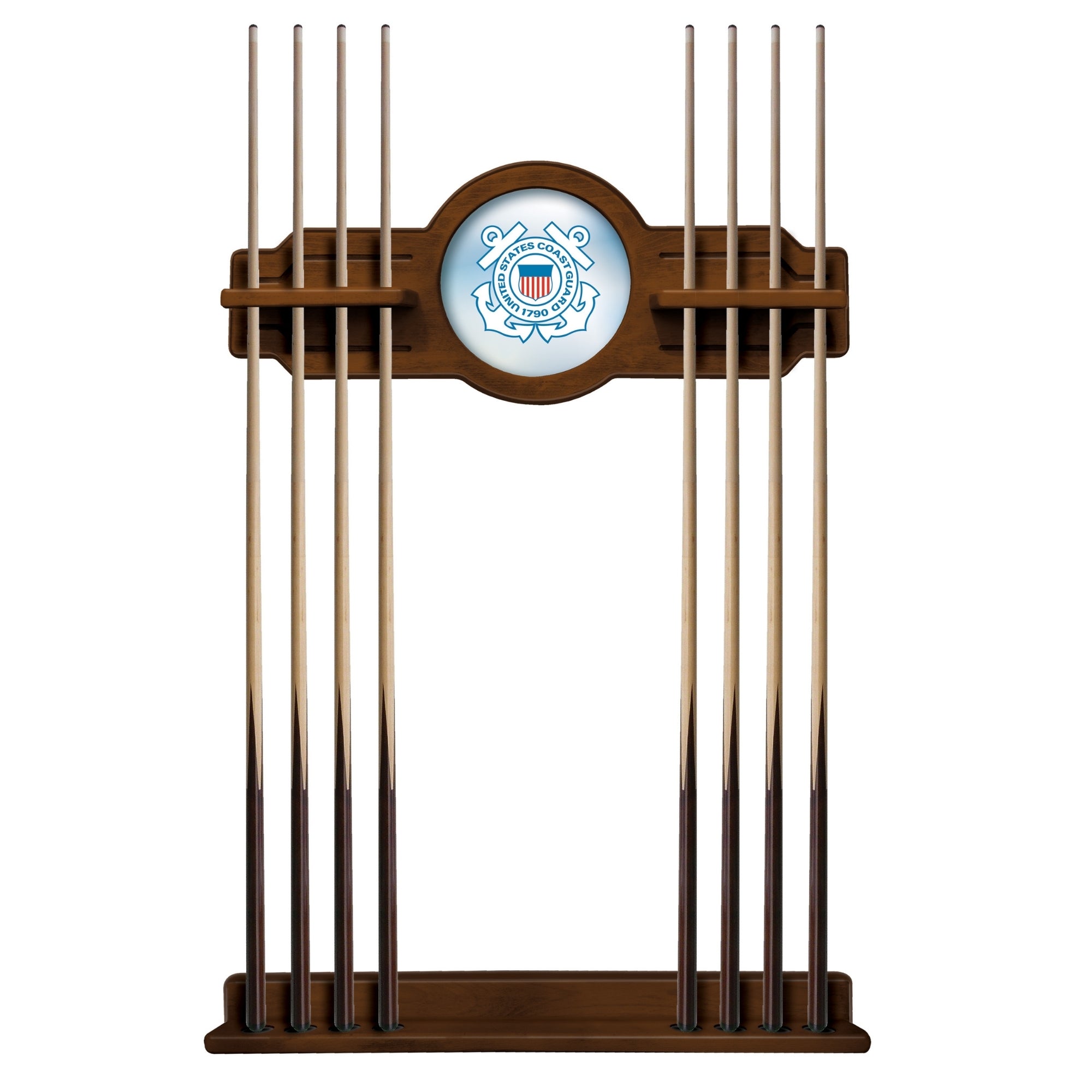 Coast Guard Seal Solid Wood Cue Rack