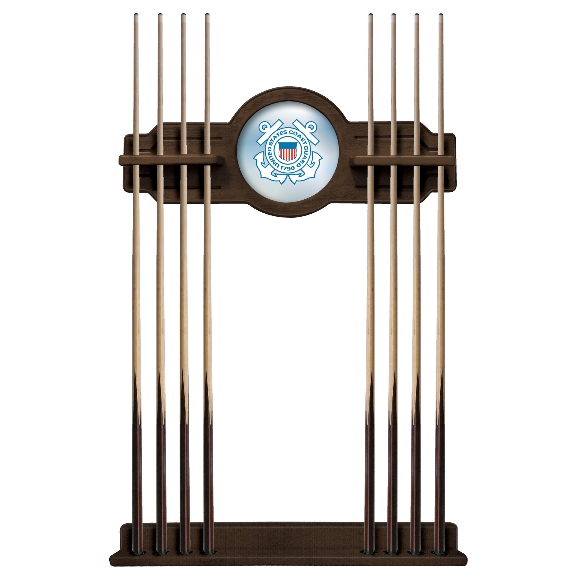 Coast Guard Seal Solid Wood Cue Rack