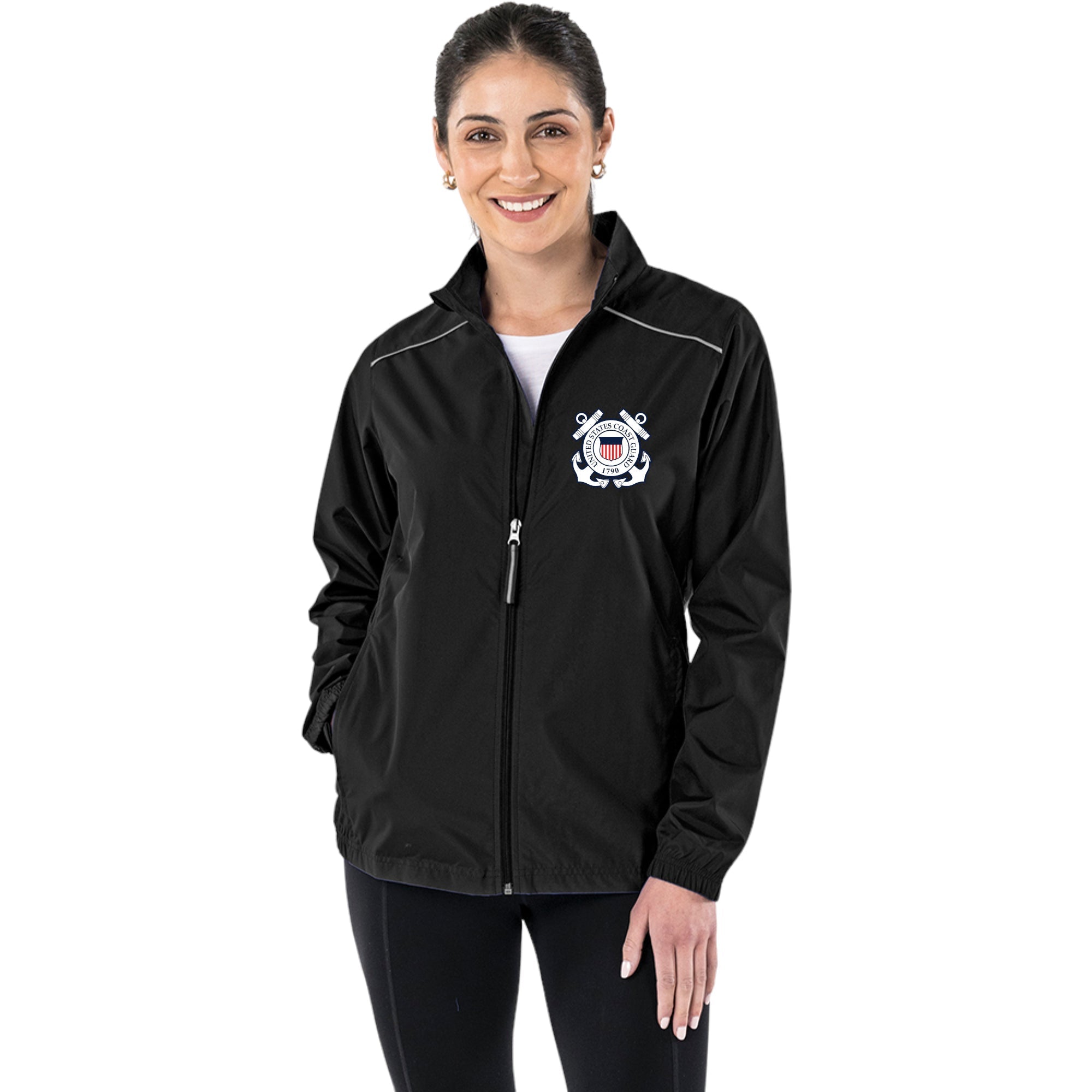 Coast Guard Seal Ladies Pack-N-Go Full Zip Jacket