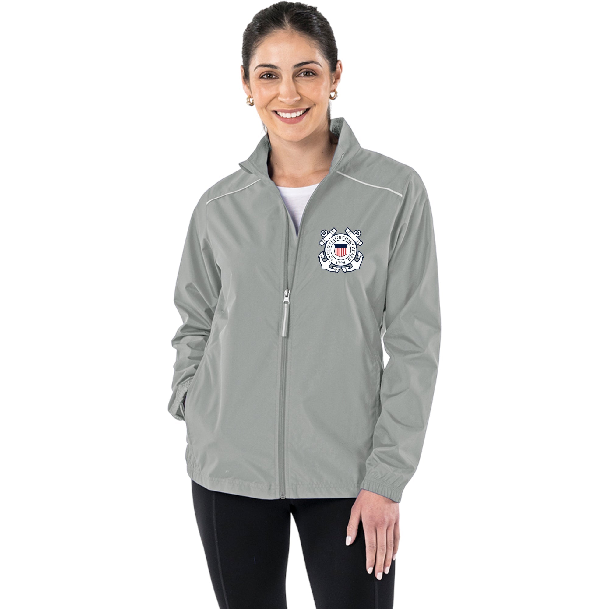 Coast Guard Seal Ladies Pack-N-Go Full Zip Jacket