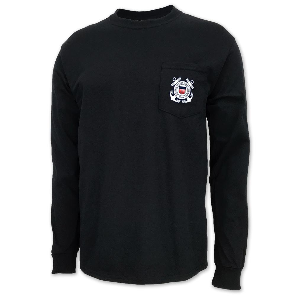 Coast Guard Seal Logo Long Sleeve Pocket T-Shirt